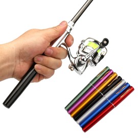 Collapsible Fishing Rod Reel Combo Mini Pen Fishing Pole Kit Telescopic Fishing Rod Spinning Reel Combo Kit
