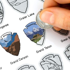 Bright Standards National Parks Scratch Off Map of United States Poster [Includes Wildlife], National Parks Map, US Travel Maps, USA Gifts for Travelers Road Trip Adventure, Fits 16”x20” frame