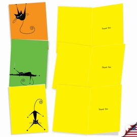 The Best Card Company 10 Assorted Thank You Notecards Bulk Box Set 4 x 5.12 Inch with Envelopes (10 Designs, 1 Each) YOCATS: 10 Assorted Thank You Note Cards M2962