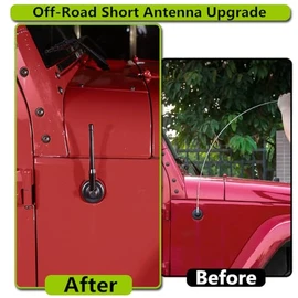 Embellecedor de antena corto para Jeep Wrangler JK JL JLU JT Rubicon Sahara Sport 2007-2025 Accesorios de repuesto para base de antena de 5.9...