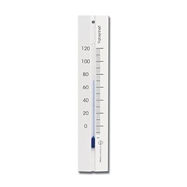 Analog Wall Thermometer Beechwood 7.8 inch Fahrenheit Temperature Scale (White)