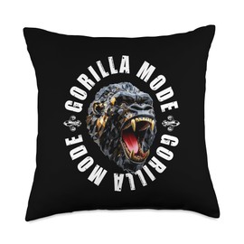 Gorilla Mode Motivation Beast Training Workout Gym Quote Throw Pillow