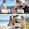 Weekender Bags for Women Leather Travel Bag (Beige)
