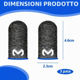 FHRYNA 6 Pezzi Guaine per Dita da Gaming in Tessuto, per Touchscreen, Antisudore, Alta Sensibilità, per PUBG, COD Mobile (Blu)