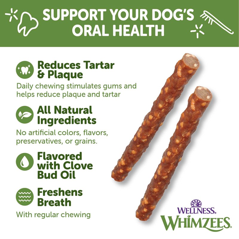 Whimzees Wellness WHIMZEES Veggie Sausage Dog Dental Treats, Natural Chews,