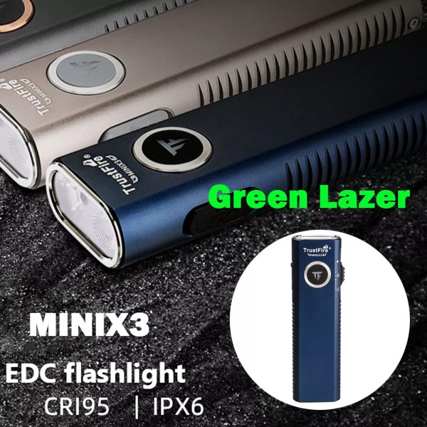 TrustFire MINIX3 EDC Flashlight Small Powerful with LED Light UV