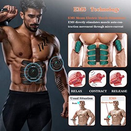 Estimulador muscular EMS, entrenador de abdominales de 8 piezas, dispositivo eléctrico para moldear el abdomen, reductor de grasa, juego de 3 piezas +