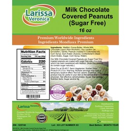 Milk Chocolate Covered Peanuts (Sugar Free) (16 oz, ZIN: 525740) - 2 Pack