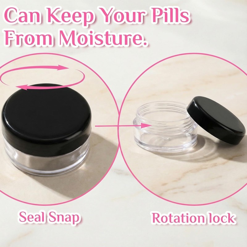 Small Pill Organizer Box, 8 Pcs Travel Pill Case Holder