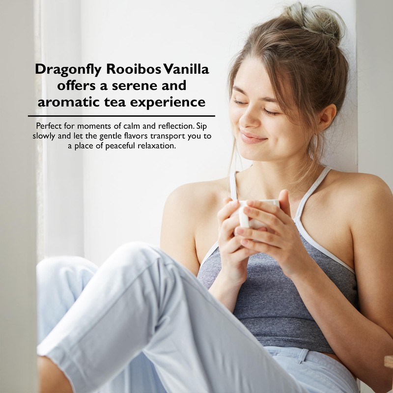Dragonfly Rooibos Vanilla Tea Bags, Caffeine-Free Bourbon Flavoured Tea, Individually