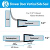2-Pack Butecare Frameless Shower Door Side Seal Strip for 1/2"