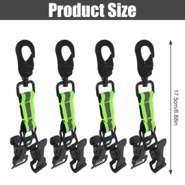 Abiemuce Pack of 4 Glove Holders, Glove Holder Belt, Fire Brigade Glove Holder, Glove Clip with Metal Carabiner, Glove Clip Glove Holder for Gloves Towels (Green) (A)