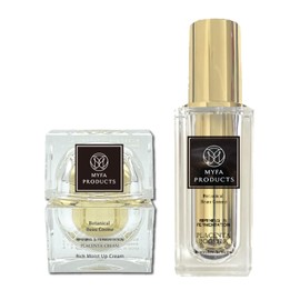 Maifa Products Fermentation Aging Booster Serum, 1.0 fl oz (30 ml), Thick Moisture-Up Cream, 1.1 oz (30 g), Set Placenta