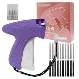 Rpuzonier Stitchy Gun for Clothes, Stitchy Quick Clothing Fixer Tagging Gun Mini Stitch Gun for Clothes Quick Stitch Sewing Gun, Includes 6 Needle, 1000 Black Fasteners & 1000 White Fastener (Purple)
