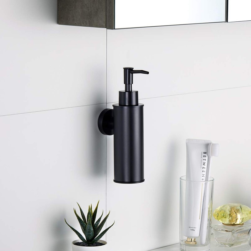 BGL Soap Dispenser Stainless Stee Black Round 304 Wall Mount
