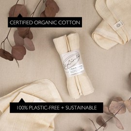 UPCIRCLE Organic Muslin Cloths (2pcs) Certified Organic – Removes Make Up - Double-Layered and Eco Friendly - for All Skin Types