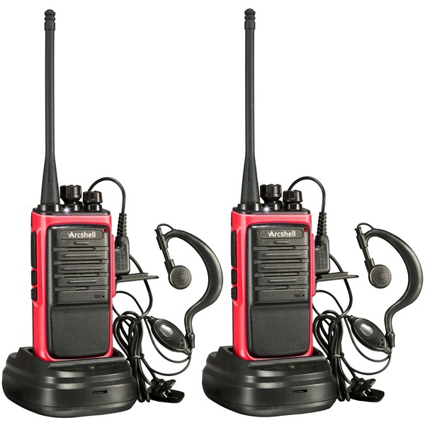 Arcshell Rechargeable Long Range Two-Way Radios with Earpiece 2 Pack Arcshell AR-6 Walkie Talkies Li-ion Battery and Charger Included