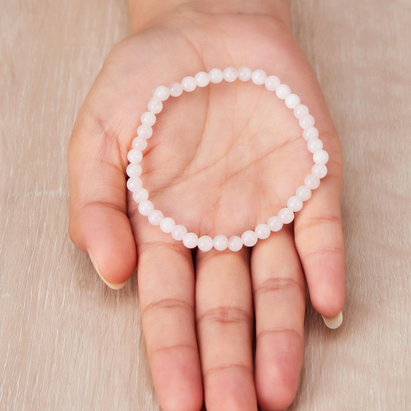 Philip Jones Rose Quartz Mini Beaded Gemstone Stretch Bracelet