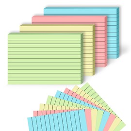 A6 Flash Cards 160Pcs Revision Cards Assorted Colours (148x105mm) Record Prompt Flashcards Index Card Coloured Ruled Notecards for Office Working School Learning