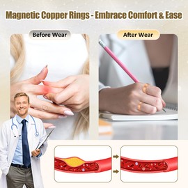 Vicmag 2PCS Copper Magnetic Rings for Women & Men, 9X Strength Magnets