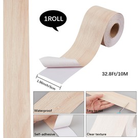 CRASPIRE 2.09in x 10.94yd White Grain Tape Wood Grain Floor Tape PVC Realistic Oak Textured Waterproof Self Adhesion Furniture Wall Repair Patch for DIY Wall Floor Door Table Desk Windows Decoration