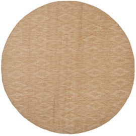Safavieh Courtyard Collection CY8522 Indoor/ Outdoor Non-Shedding Stain Resistant Patio Backyard Area Rug, 5'3" x 5'3" Round, Natural / Natural