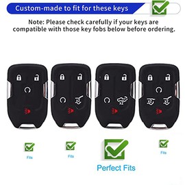 WENHENI For GMC Key Fob Cover Car Key Shell with Fashion Keychain Fit For GMC Acadia Terrain Yukon Chevy Suburban Tahoe Smart Key (5-Button Pink)