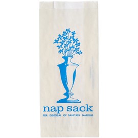 Bagcraft Papercon 300314 Sanitary Disposable Bag with Blue Ink Printed,"Nap-Sack", 9" Length x 4" Width x 2" Height (Case of 1000)