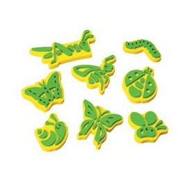 Constructive Playthings Jumbo Ink Bug Stampers Set of 8 Sizes 2" to 6" for Ages 4 Years and Up