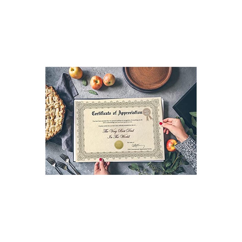 Dad Daddy Certificate of Appreciation | Fathers Day Gift |