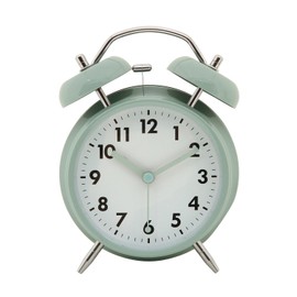 Fuji Boeki Table Clock, Pale Blue, Width 4.6 x Depth 2.2 x Height 6.7 inches (11.7 x 5.5 x 17 cm), Bell Alarm Clock 32703