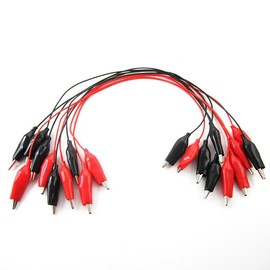LOYELEY Alligator Clip, Tester Wire, 19.7 inches (50 cm), 2 Colors, 5 Each of 22 AWG Wire, Insulation Test Leads with Alligator Clip, Double Ended Electrical Testing Cable, Connector Wire Circuit Experiment, Soldered Ends Jumper Wire, Electrical Testing, Circuit Connection, Electronics