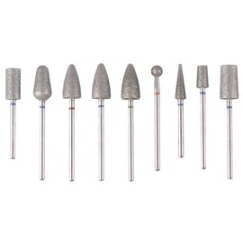 9pcs Pedicure Cone Barrel Ball Drill Bits for Cracked Skin Callus Removal