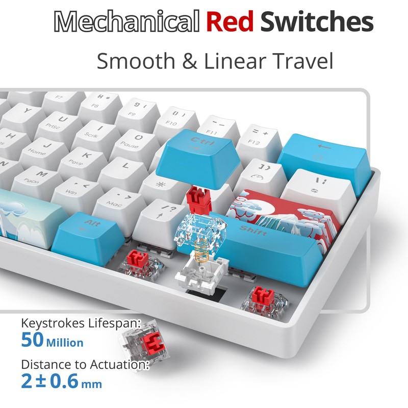 Fogruaden Wired 60% Percent Mechanical Keyboard RGB Gaming Keyboard 60