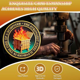 Original Gradient colour Dumpster Fire Coin Funny Dumpster Fire Desk Accessories Firefighter Challenge Coin Novelty Coins Collectible Coins Pocket Token Inspirational Gifts for Men Women