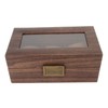 3 Slot Watch Display Case Wood Detachable Pillow Glass Cover