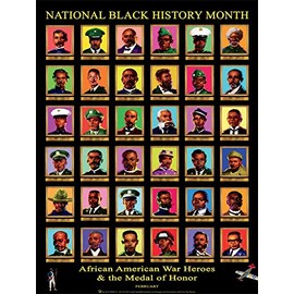 African American War Heroes and The Medal of Honor - Black History Month Poster - (B18)