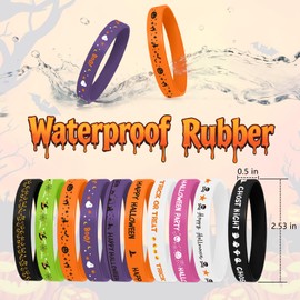 Mersper 60Pcs Wicked Silicone Bracelets Ghost Rubber Wristbands, Classroom Prizes Student Incentives for School Goodie Bag Stuffers Kids Teens (10 Designs)