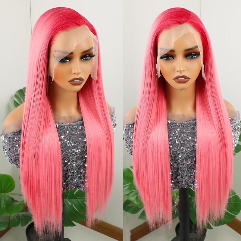 Missyvan 13x6 Synthetic Lace Front Wigs Glueless Long Straight Berry