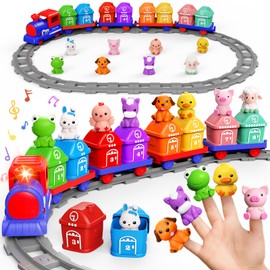 Meytccve Toddlers Learning Toy for Ages 1 2 3,Montessori Learning Matching & Sorting Toys,Upgrade Electric Train Track Set for 2-4 Years Old,Christmas Birthday Gift for 1 Year Old Boys Girls