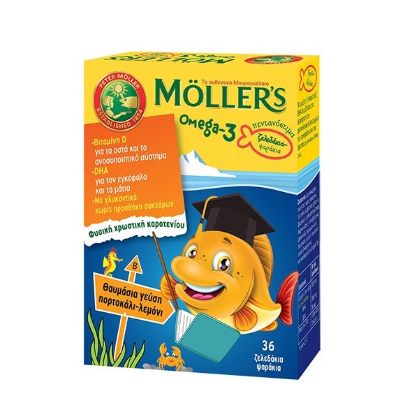Moller's Moller’s Omega-3 Jelly Fish Orange – Lemon Flavor 36pcs