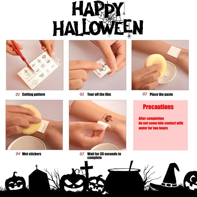 Fake Scars，Zombie Scars Tattoos - 6 Pack Realistic Scar Tattoos