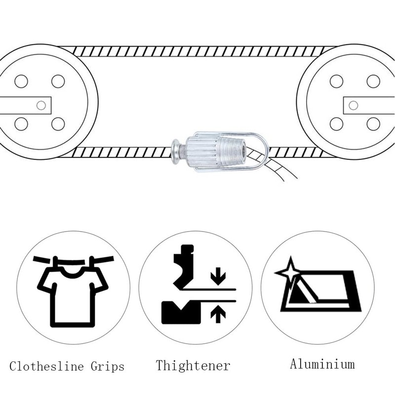 Lightweight Clothesline Tightener Clothes Line Grips Tools for Laundry Home