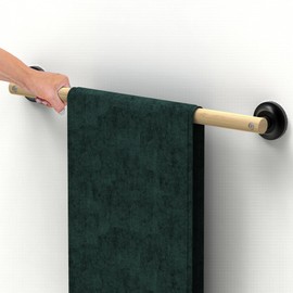 AquaChase Natural Bamboo Grab Bar for Bathroom & Toilet, ADA Compliant Balance Assist Handrail for Handicap and Seniors, 24in Matte Black