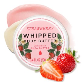 Princess Belle Strawberry Whipped Body Butter, Whipped Shea Butter, Body Moisturizer for Women and Men Dry Skin with Natural Shea Butter, Leaves Skin Feeling Moisturized and Soft-100ml(3.4 floz)
