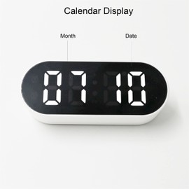 fjshellhome SHELLHOME Small LED Alarm Clock with Adjustable Volume, Calender, Temperature,Timer for Home, Office