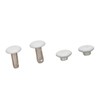 500 Sets Leather Rivets 6x8mm Iron White Round DIY Plating