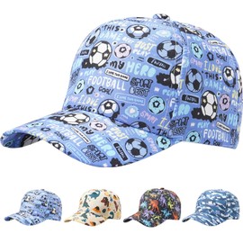 MESU Children's Cute Cartoon Baseball Cap Summer Sun Hat for Boys Gilrs Sky Blue Football