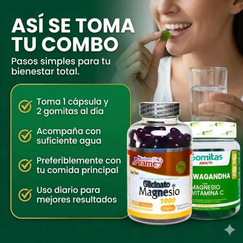 Glicinato Magnesio 240 Cápsulas Snatural Lactosa Libre Gluten
