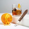 Viski Channel Knife, Citrus Zester and Orange Peeler Tool, Walnut